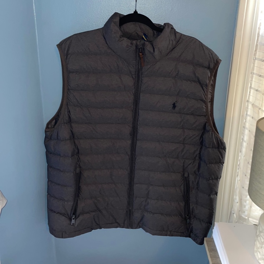 Like new Polo Ralph Lauren charcoal grey vest.